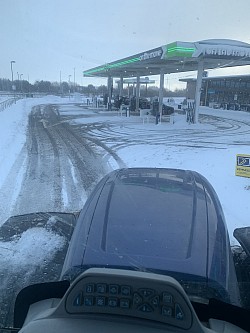 Snow Clearing and Gritting at a Petrol Station